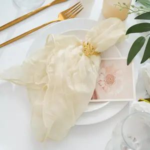 Polyester Napkins 50x50cm, Boho Style Table Linen, Wedding Party Decor, Available in Packs of 1/6/12 Pieces