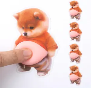 Shiba Door Stopper Wall Protector – 3D Soft Silicone Belly Crash Pad – Cute Self-Adhesive Doorknob Guard & Noise Dampener for Cabinets, Fridge, Furniture, Headboards (Pack of 4)