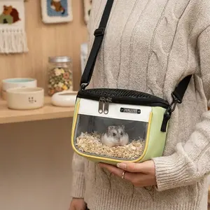 1PC Small Pet Outdoor Carrier Single-Shoulder Backpack, Breathable Carrying Bag for Birds Hamsters, Squirrels & Small Animals in All Seasons, Portable Outdoor Travel Tote