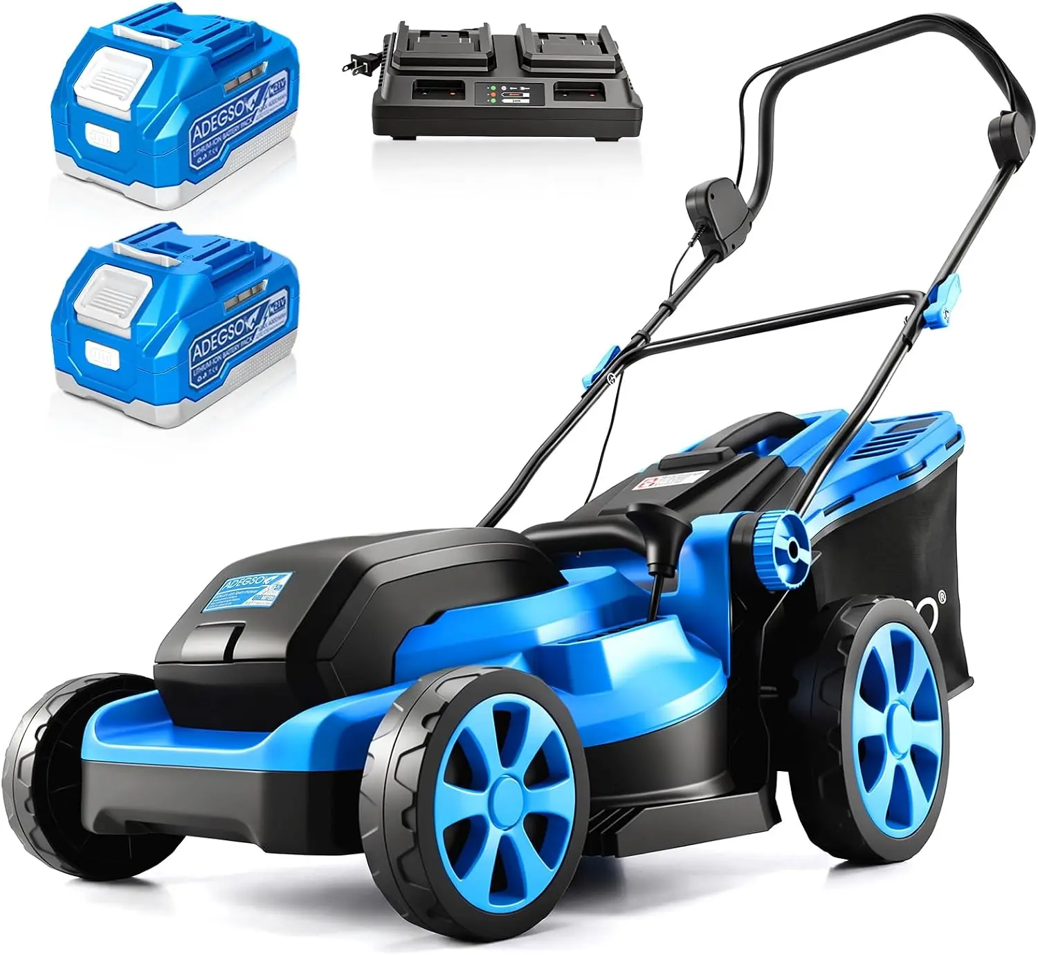 40V Brushless Cordless Lawn Mower - 16in Battery-Powered Push Mower, 2x4.0Ah Batteries, Dual-Port Charger, 6-Position Height Adjustment for Small to Medium Yards