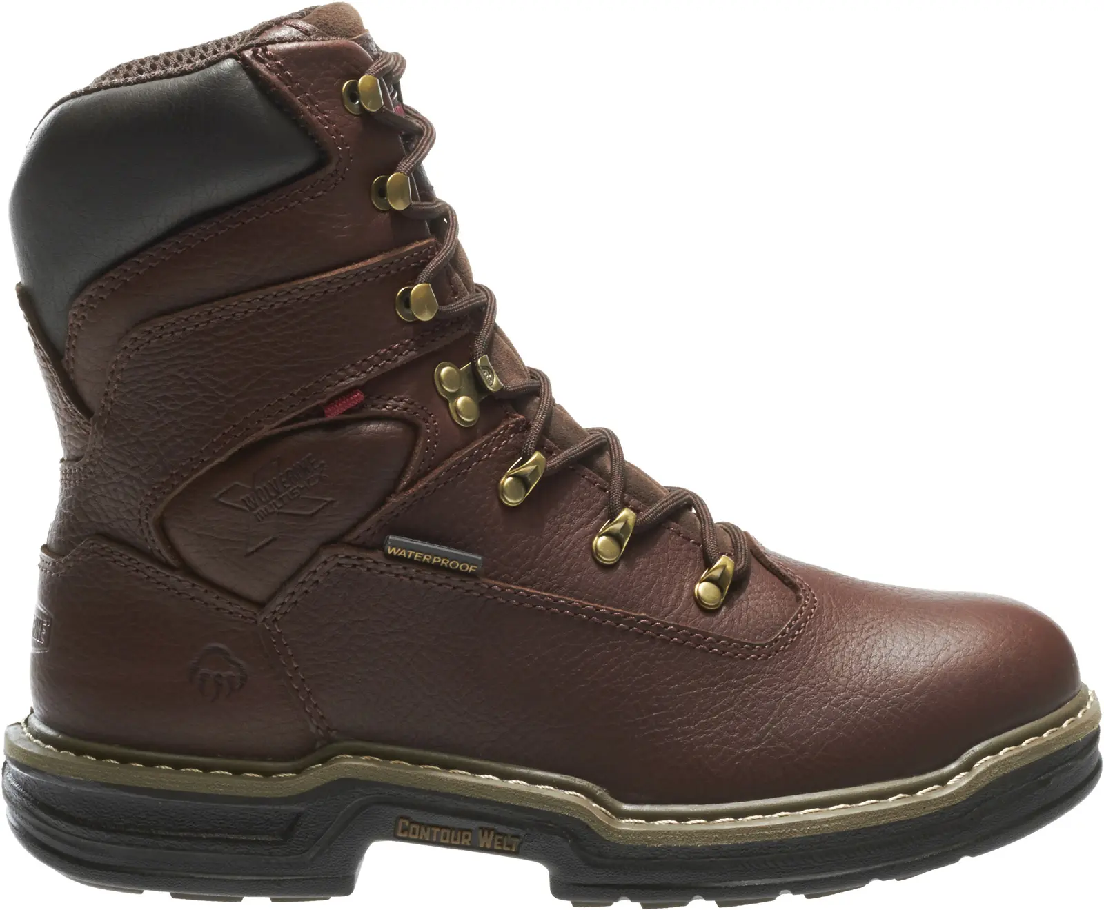 Wolverine Buccaneer 8" Waterproof Contour Welt Mens Brown Work Boots