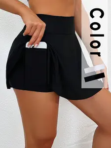 Women's High Waist Anti-Slip Skirt Pants with Pockets, Swimwear Bottoms, Comfortable and Stylish, Perfect for Beach and Pool