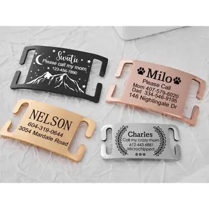 Dog ID Tag Collar Tag No Jingle Personalized Slide On Dog Tag with Name Silent Dog Tag for Dog Engraved Cat Tag for Quiet Dog Tag Puppy Gift