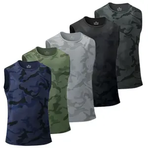 Summer lightweight men’s camouflage tank top, breathable loose fit, sleeveless T-shirt, quick-dry athletic, trendy
