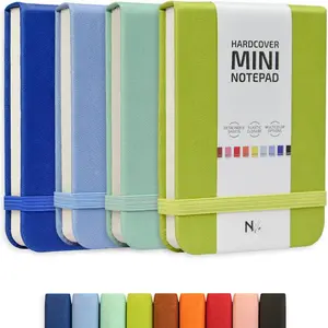 Notebook 3x4 Small Notepad Pocket Size, A7 Leather Hardcover Mini Notebook,  Off Sheet  Notepad with Elastic Band, 4 Pack Mini Pocket Notebook for Nurse Reporter (Multicolored)