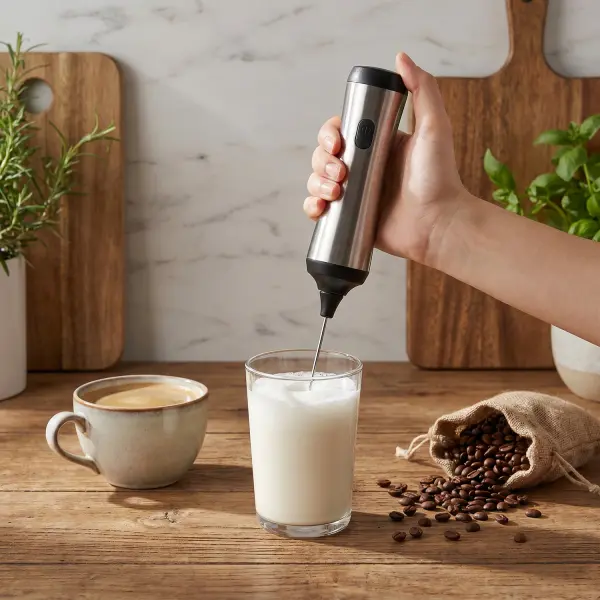 Rechargeable Milk Frother Handheld,Stainless Steel, Ideal for Coffee, Latte, Cappuccino, Matcha, Egg Whip, Baking, DIY Drinks  electric coffee mixer foamer Machine Deep Cleaning Tablets professional espresso maker Eco Automatic Stylish diet mix Multi-Head