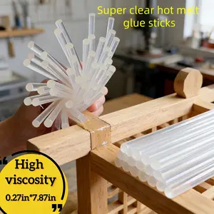 50pcs Super Sticky High Transparency Crystal Hot Melt Rods, 7mm X 200mm, Compatible with Most Hot Glue Guns, DIY Crafts, Repair Tools