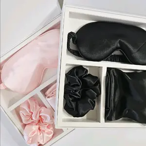 Luxury Gift Set 100% silk pillow case Sleeping silk eye mask and scrunchies silk