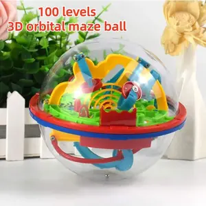 3D Ufo Magic Maze Ball Toy, 100 Lock Creative Intelligence Puzzle, Early Education Focus Training, Hand-Eye Coordination Development