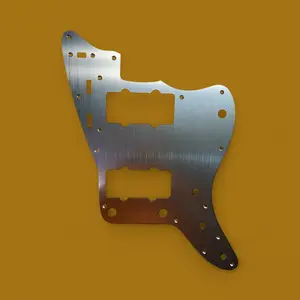 Fender New Jazzmaster Electric Guitar Brushed Silver Aluminum Replacement Scratch Plate Pickguard for American Series 13 Screw Hole Format Easy Install Protection