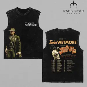 (Tank top washed shirt) Tucker Wetmore The Brunette World Tour 2026 Shirt - Small Town Country Heartbreak Tee, Whiskey Nights & Southern Vibes, TikTok Viral Outfit