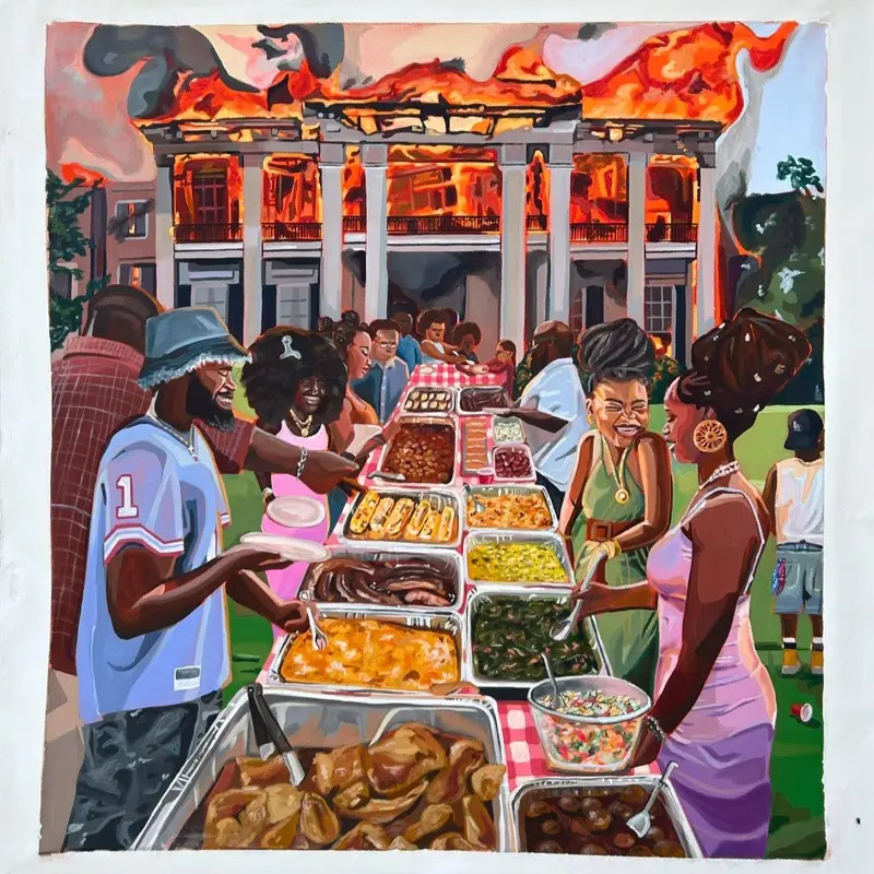 GriggsGallery "Free To Eat" Signed Print Exclusive Acrylic Painting Artwork 10x10 & 16x16 Inches Archival Quality Canvas Wall Decor
