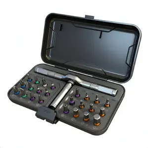 24-in-1 DlY Screwdriver Set,1 Set SwitchableScrewdriver Shape Magnetic Screwdriver Set,Compact and Portable Ratchet Screw0driver SetHome Repair Tool Box