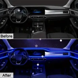 3M 7-Color Automotive Interior Light with APP Control & Music Sync Rhythm Ambient Lighting Kit for Doors Console and Dashboard