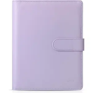 - Leather Planner Binders, Composition Notebook Cover Refillable, Wallet Binder, 6 Ring (A5, Purple)