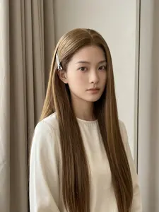 Light Brown Synthetic Fiber Wig for Women, High-Quality 13x4 HD Lace, 26 Inch Long Straight Hair, Perfect for Daily Use and Role-Playing