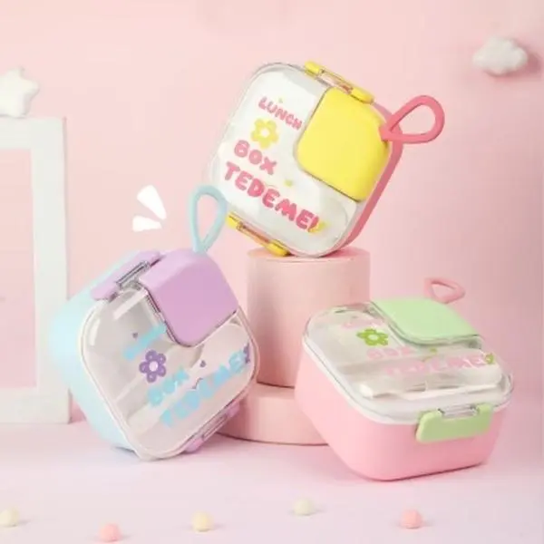 Cute colorful pastel bento box clear lid Cute colorful pastel bento box clear lid