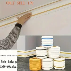 Self-adhesive ceiling decoration strip wallpaper, waterproof and anti-collision edge frame skirting board, suitable for inside and outside corners, easy to install, Interior decoration wall edge line wall sticker, Wall Panel Molding 90.55inx5.15in