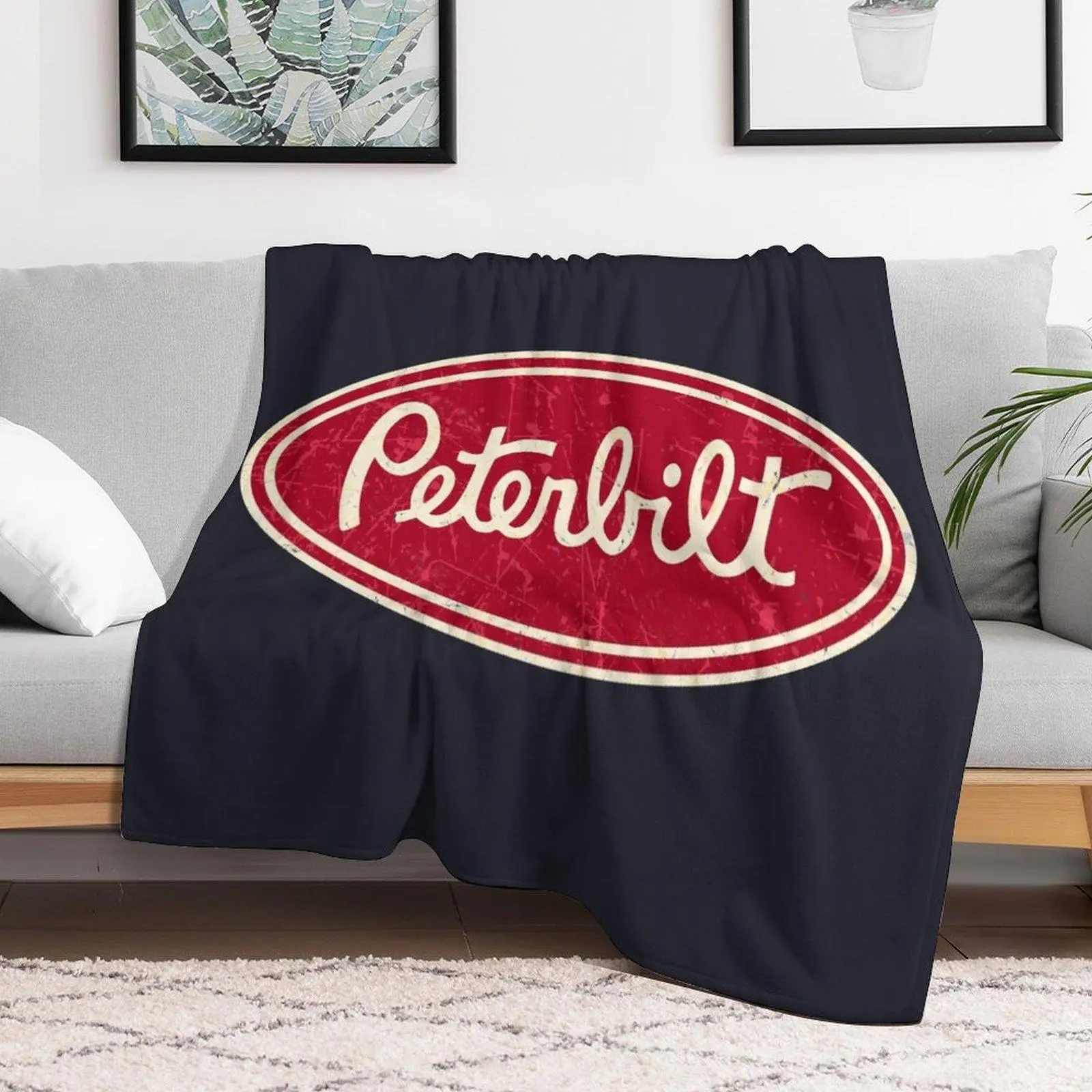 Peterbilt Truck Racing Vintage Throw Blanket - Soft, Oversized Bedding Linen Throw Blankets, Cozy Home Decor Gift for All Ages