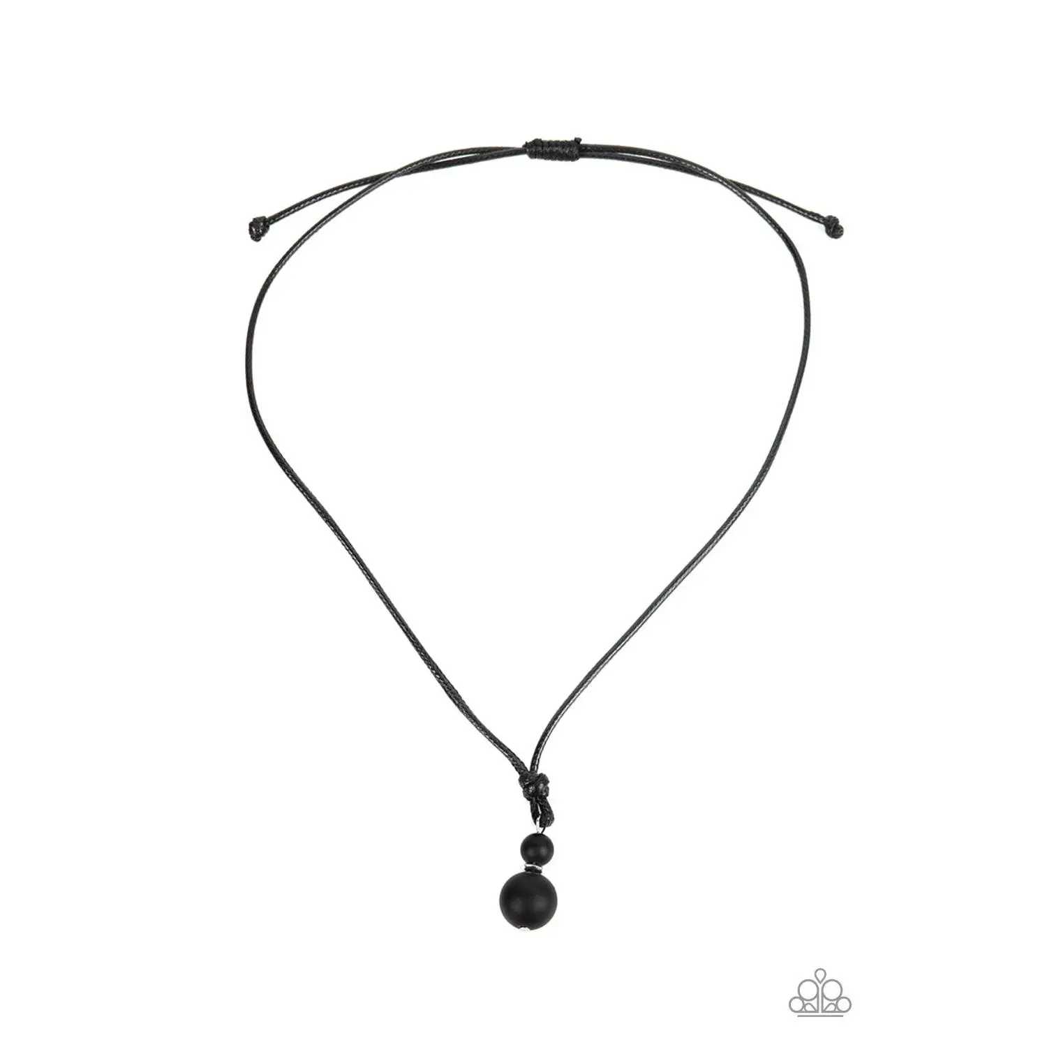 Hand-Knotted Cord Necklace with Earthy Brown Stone Beads, Unisex Urban Style with Silver Disc Accent, Adjustable Sliding Knot, Earth Tone, Casual, Dainty Silver Disc, Fashion Accessory, Separated By A Dainty Silver Disc