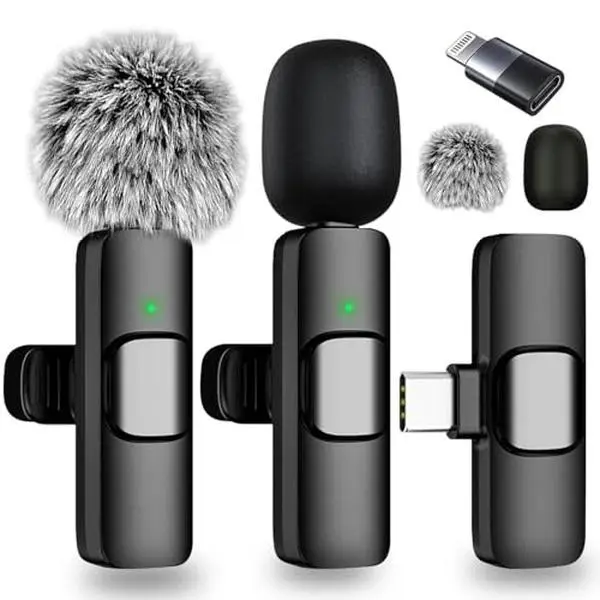 Professional Portable Compact USB-Powered Wireless Lapel Microphone - USB Rechargeable, Plug-and-Play, Hands-Free Recording for Podcast Setup, Video Recording, Gifts for Mums - iPhone/C Interface Phone Audio Accessory
