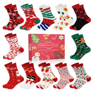[Black Friday]12 Days of Christmas Socks  for Women,Man – 2025 Festive Countdown with 12 Pairs of Fun and Colorful Socks, Perfect Christmas Gifts for Everyone!Christmas Decor,for Christmas Deals