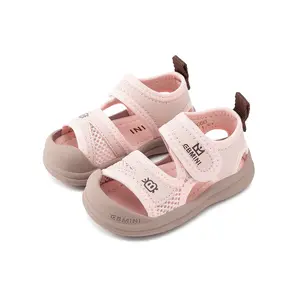EBMINI White Green Closed-Toe Mesh Toddler Sandals | Breathable Non Slip First Walker Summer Shoes