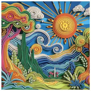 Landscape Pattern DIY Diamond Art Painting Kit without Frame, 5D Special Shape Diamond Art Kit for Beginners, DIY Crafts Home Decoration Art Gifts