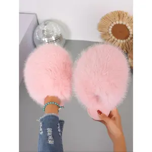 Women's Plush Faux Fur Slippers, Soft Comfortable Winter Shoes, Warm Indoor Footwear, Fashion Non-Slip Sole for Cold Weather(Sheets)