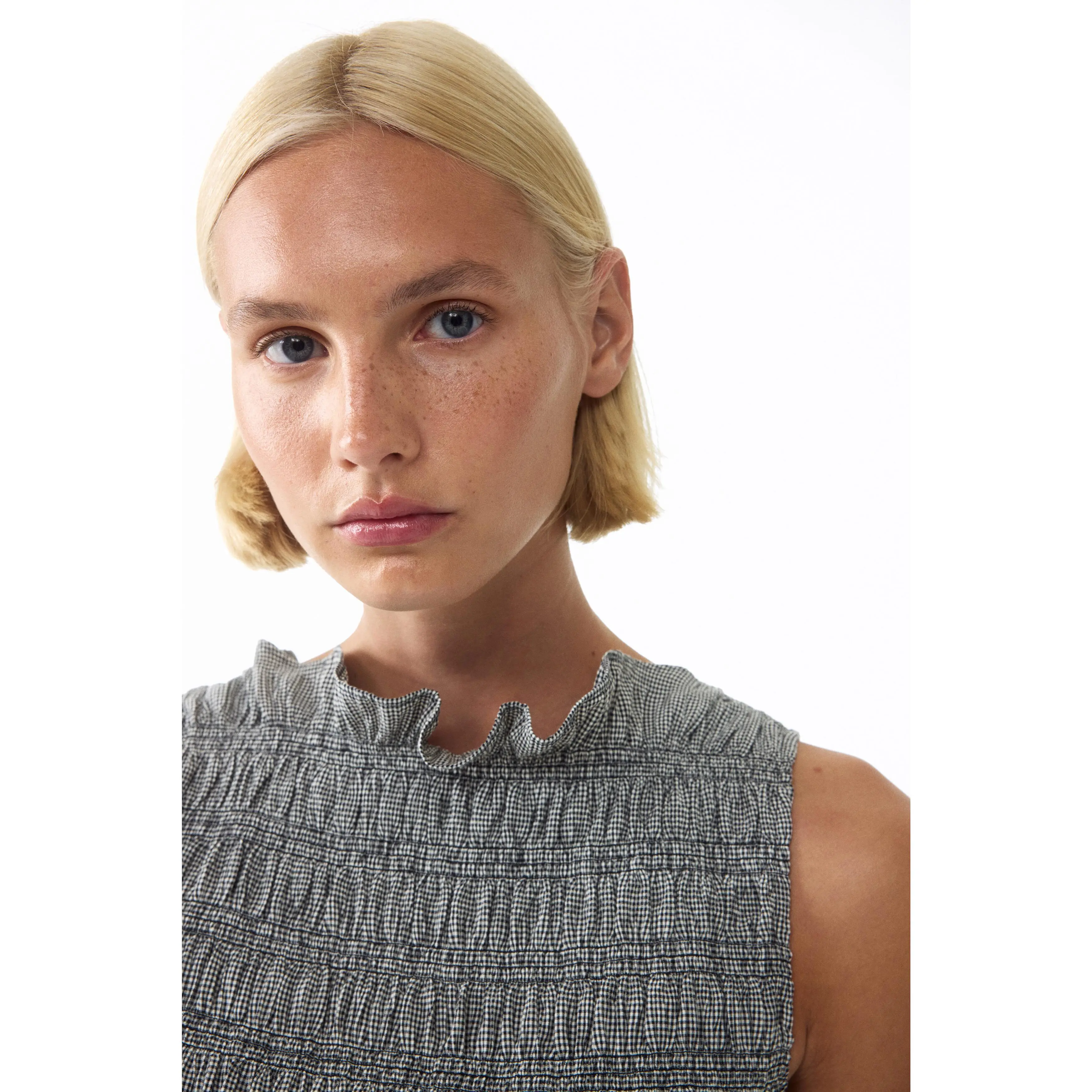 H&M Smocked frill-trimmed top
