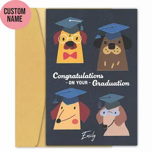 🎓 Custom Dog Graduation Card – Cute & Personalized Congrats Card 🐶