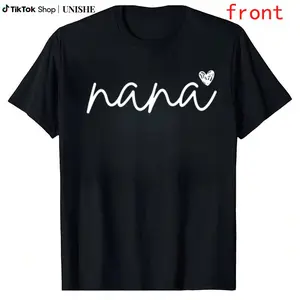 Retro Unisex Cotton Tee with Nana Heart Print – Ideal Holiday Gift Shirt