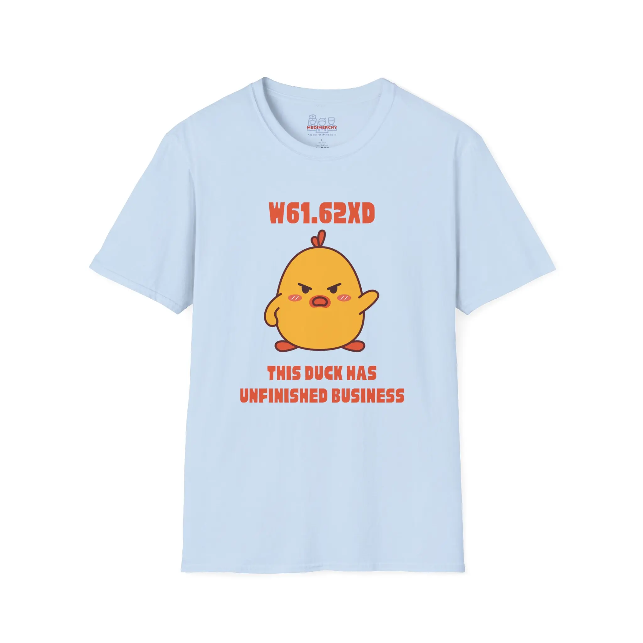 Medical Coding Humor Unisex Tee, Duck Struck ICD-10 Code V97 33XD, Funny Healthcare Shirt, Softstyle T-Shirt, Unisex Graphic Tee full color