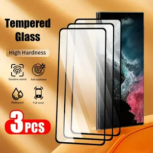 Premium Tempered Glass Screen Protector for Samsung Galaxy S26/S26 Plus/S26 Ultra/S25 S24 S23 S22 Ultra S25 S24 S23 S22 Plus FE - 3 Pack High-Quality Toughened Glass Film - Smooth Finish, Electronics Accessory, Anti-F...