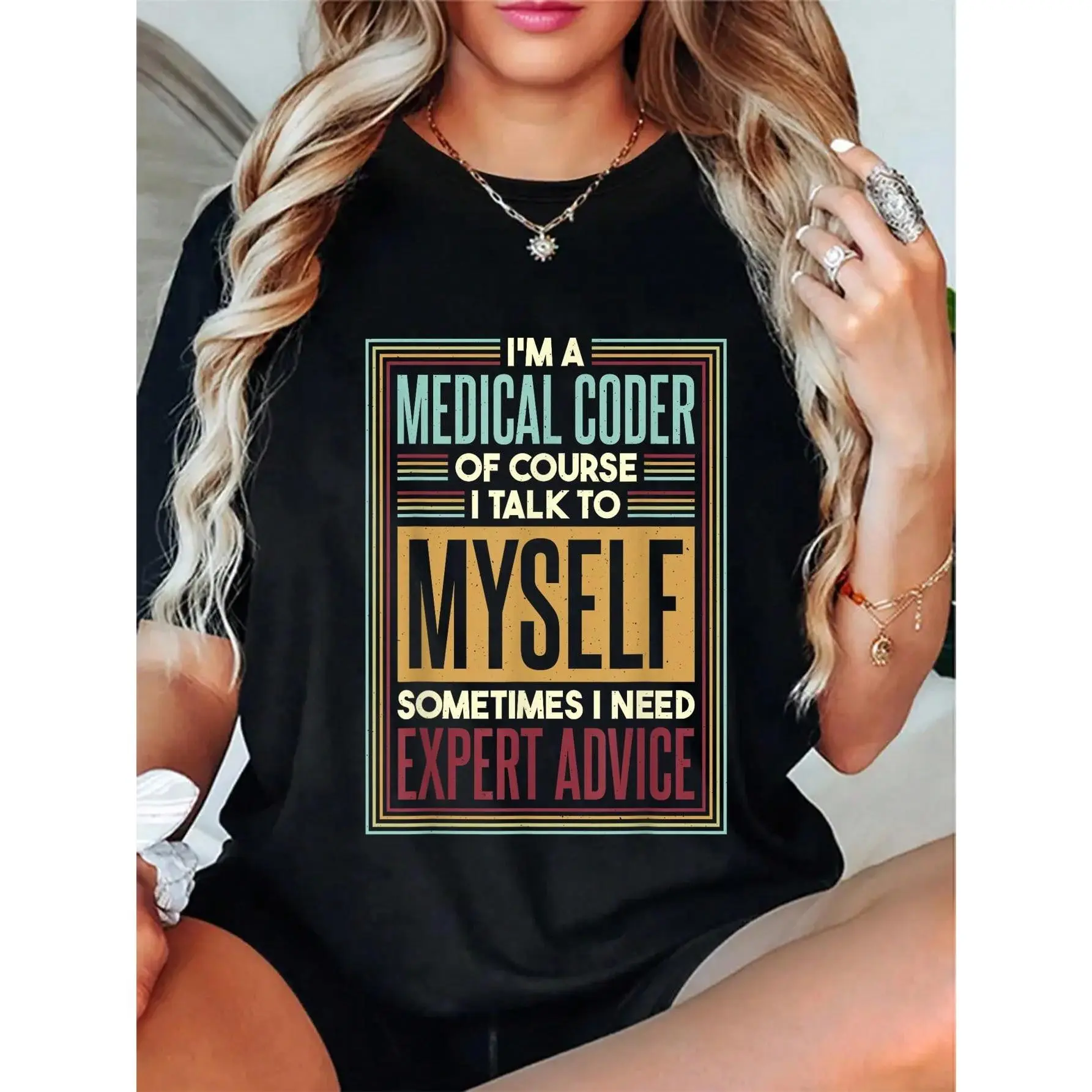 100% Cotton Medical Coder I Talk To Myself, Medical Nurse Coder T-Shirt