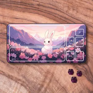 MTG Playmat with Zones, Cute Bunny Themed MTG Playmat Available With or Without Zones, Pastel TCG Mouse Pad, Cozy Gamer Girl Gifts