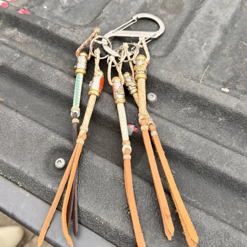 Raw Leather Keychains with Monel Lining - Durable and Stylish Accessory for Everyday Use