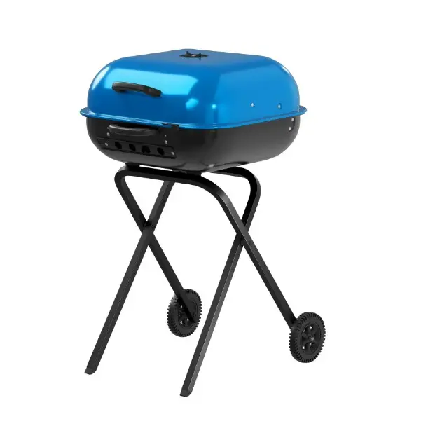 Walk-A-Bout, Original Square Charcoal Grill-100% Pre-Assembled Portable Steel, Blue Walk-A-Bout, Original Square Charcoal Grill-100% Pre-Assembled Portable Steel, Blue