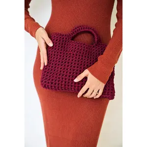 Handmade Braided Basket Weave Open Top Clutch