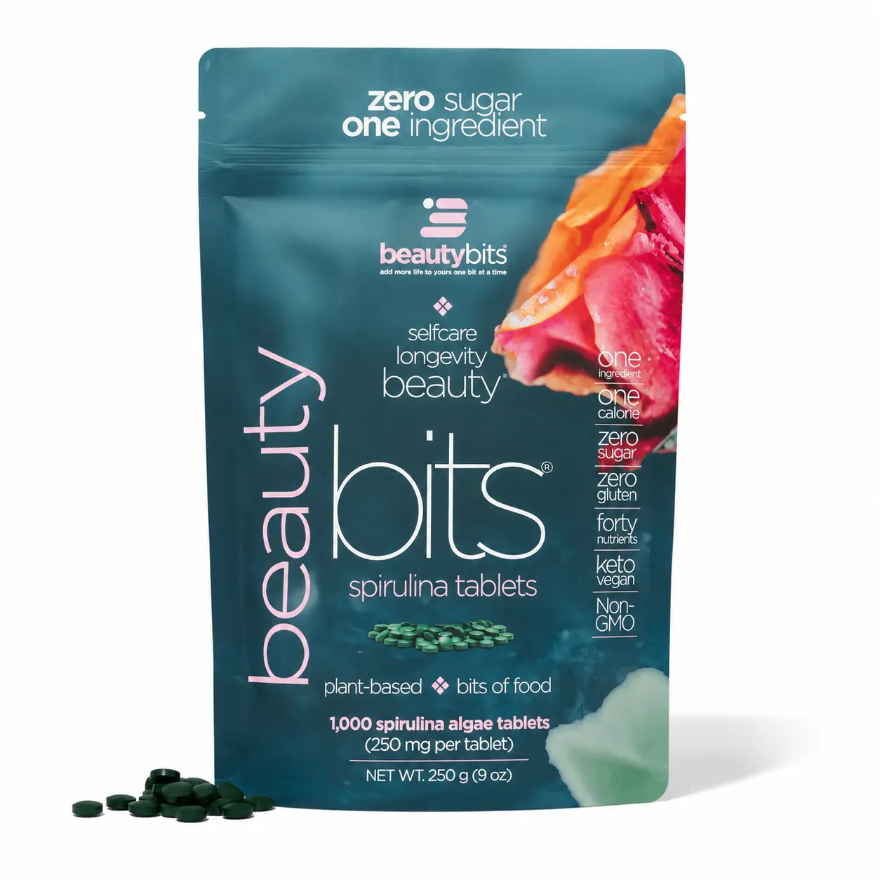 BEAUTYbits Spirulina Tablets | 1000 Tablets | 100% Pure Spirulina | Plant-Based Beauty & Daily Wellness Nutrition