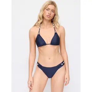 Cider Halter Neckline Shell Detail Triangle Low Rise Bikini Set SwimWeek