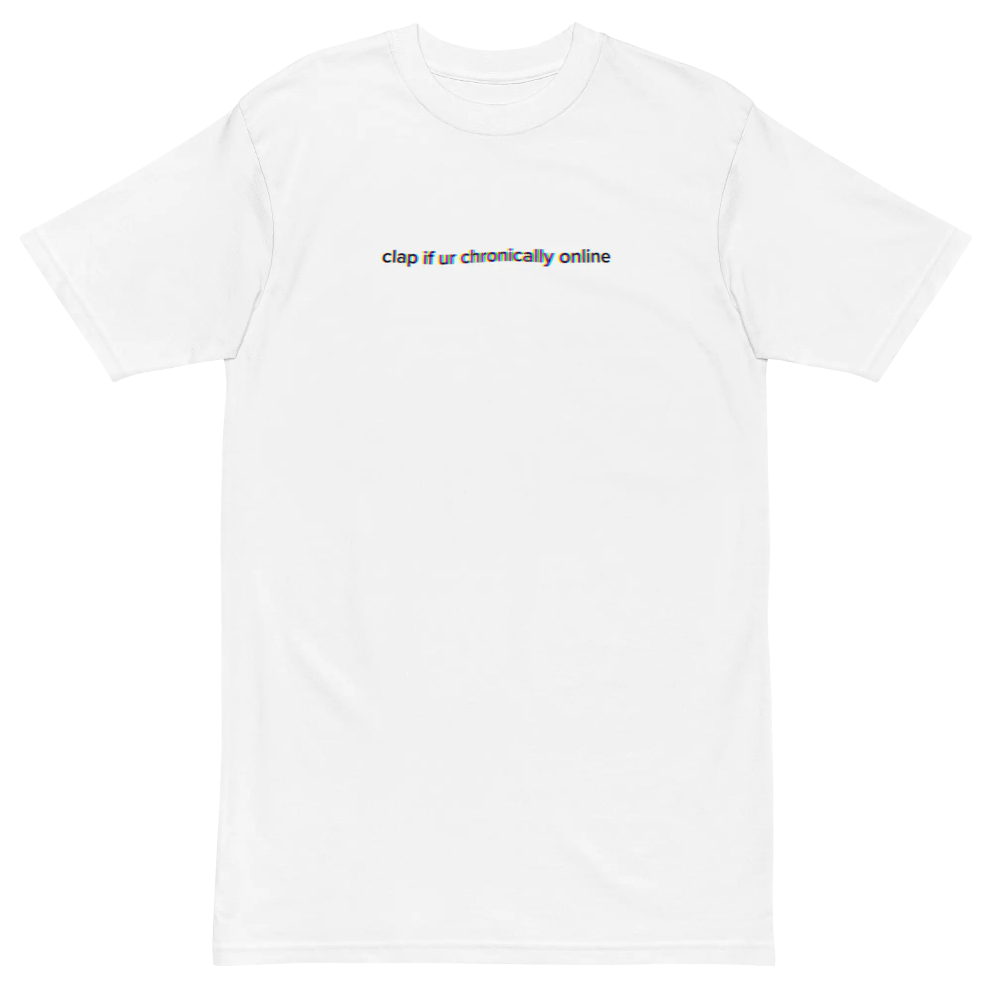 Men's "Clap If Ur Chronically Online" Cotton Short-Sleeve Streetwear T-Shirt, Menswear Garment