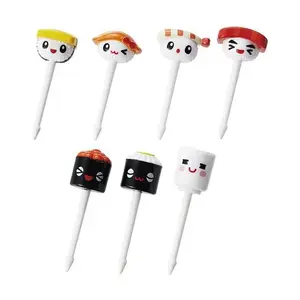 TORUNE Japanese Sushi Shaped Picks Food Forks for Sandwiches Fries Burgers 7 Pack