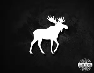 Moose Decal, Vinyl Die Cut Sticker, 100% Made In USA