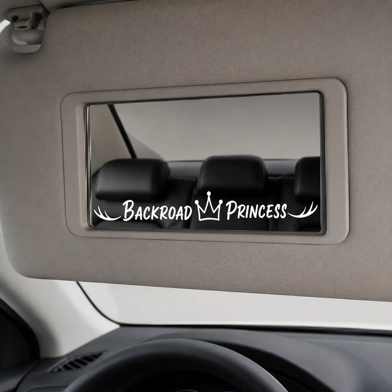 Backroad Princess | Hunting Princess Visor Mirror Decal - Princess Car Decor