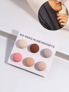 6pcs Luxury Islamic Headscarf Magnetic Clips, Elegant Scarf Fasteners, Decorative Accessories, High-End Fashion Essentials