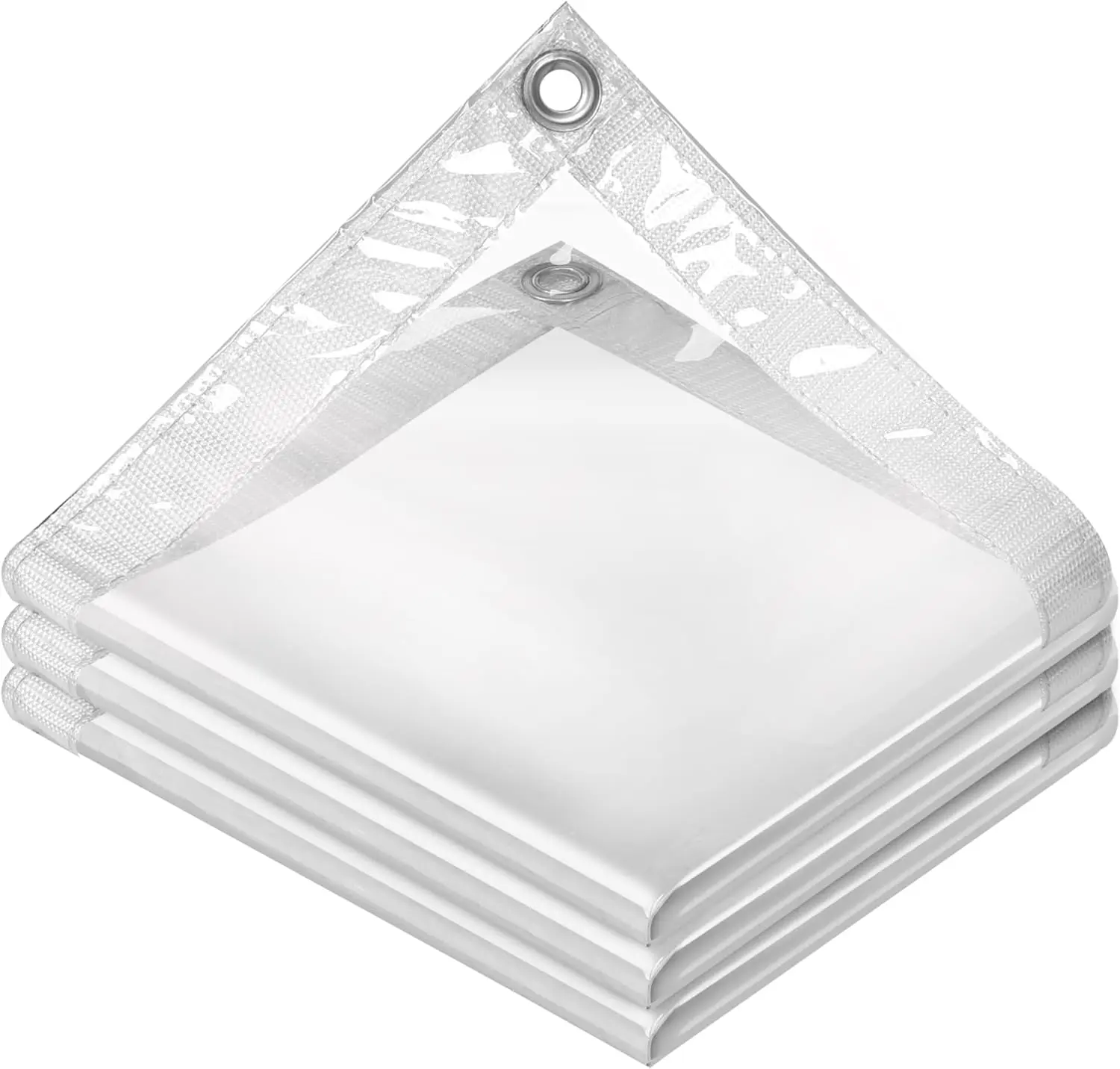 New 10x13 FT Clear Waterproof Tarps  Duty Outdoor Garden Rainproof Covering ,Clear Vinyl Tarp with Grommets,Transparent Waterproof Tarpaulin for Covering Henhouse Porch Canopy Plant Camping Rainy Days Rainy Season Dorm Christmas Chinese