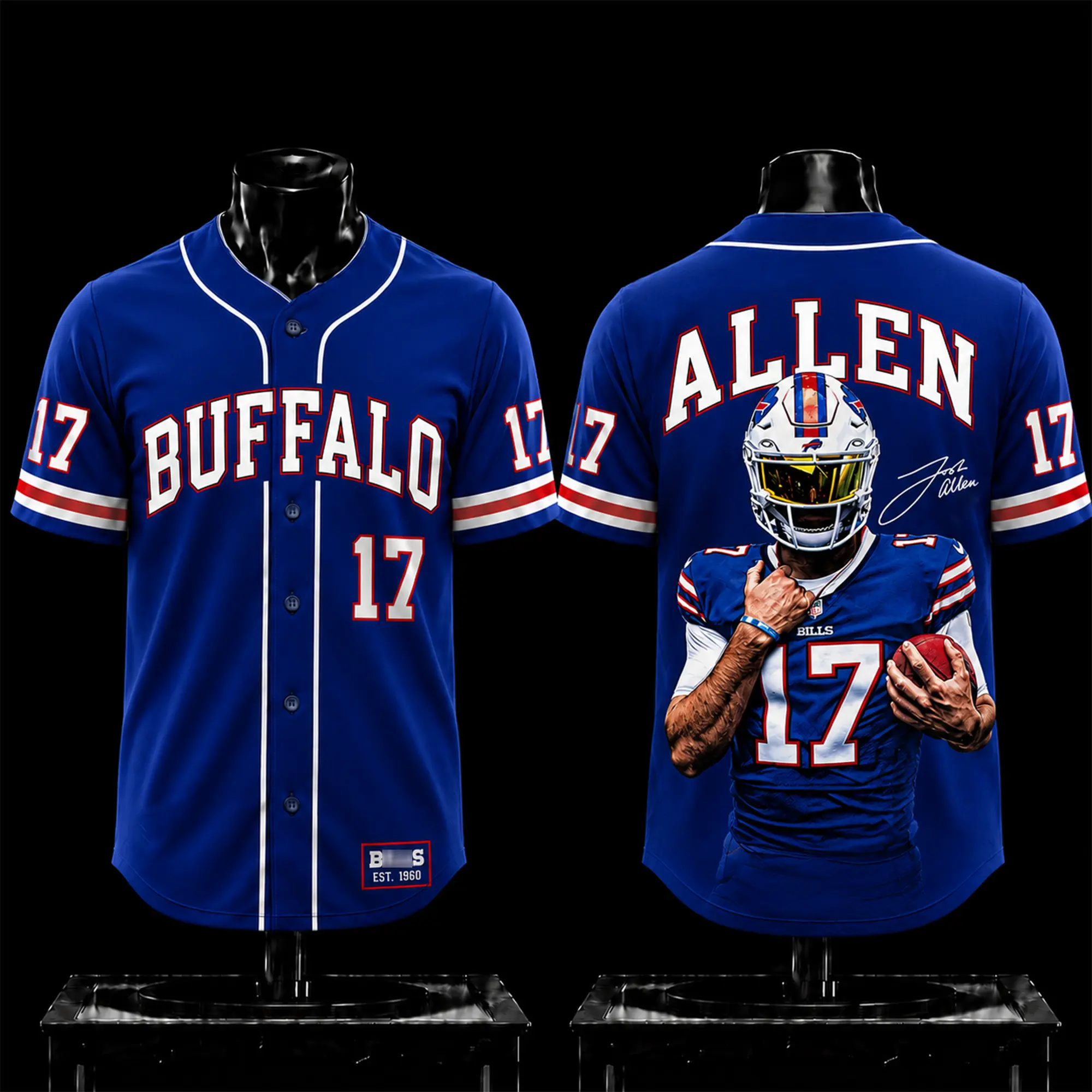 Josh Allen #17 Baseball Jersey Premium, The Alien Fans, Bills Mafia Baseball Jersey, Bills Mafia Fans, Game Day Sports Jersey, Josh Allen Fan Gift