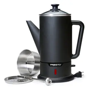 Presto 02815 Cordless Coffee Maker Stainless Steel Percolator, Easy Pour, Black Presto 02815 Cordless Coffee Maker Stainless Steel Percolator, Easy Pour, Black