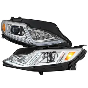 2019-2024 Chevrolet Malibu Switchback Sequential LED Turn Signal Projector Headlights (Chrome Housing/Clear Lens)